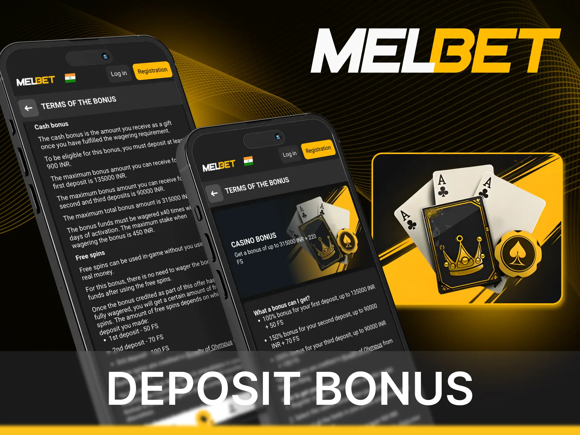 Make the first deposit in the Melbet online casino application and get your bonus.