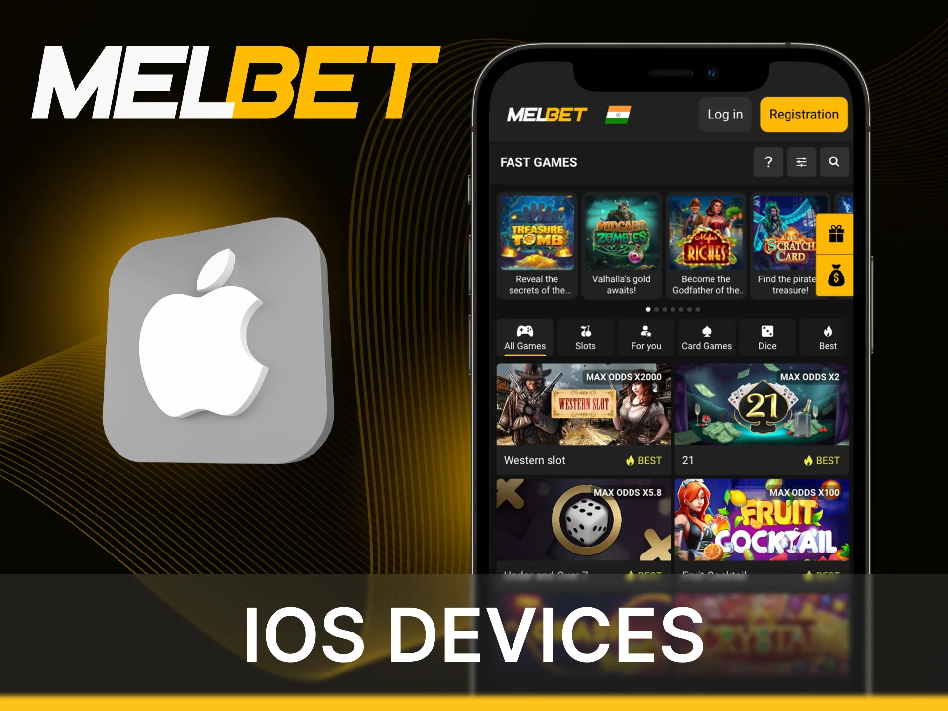 You can download the Melbet online casino application on your IOS phone.