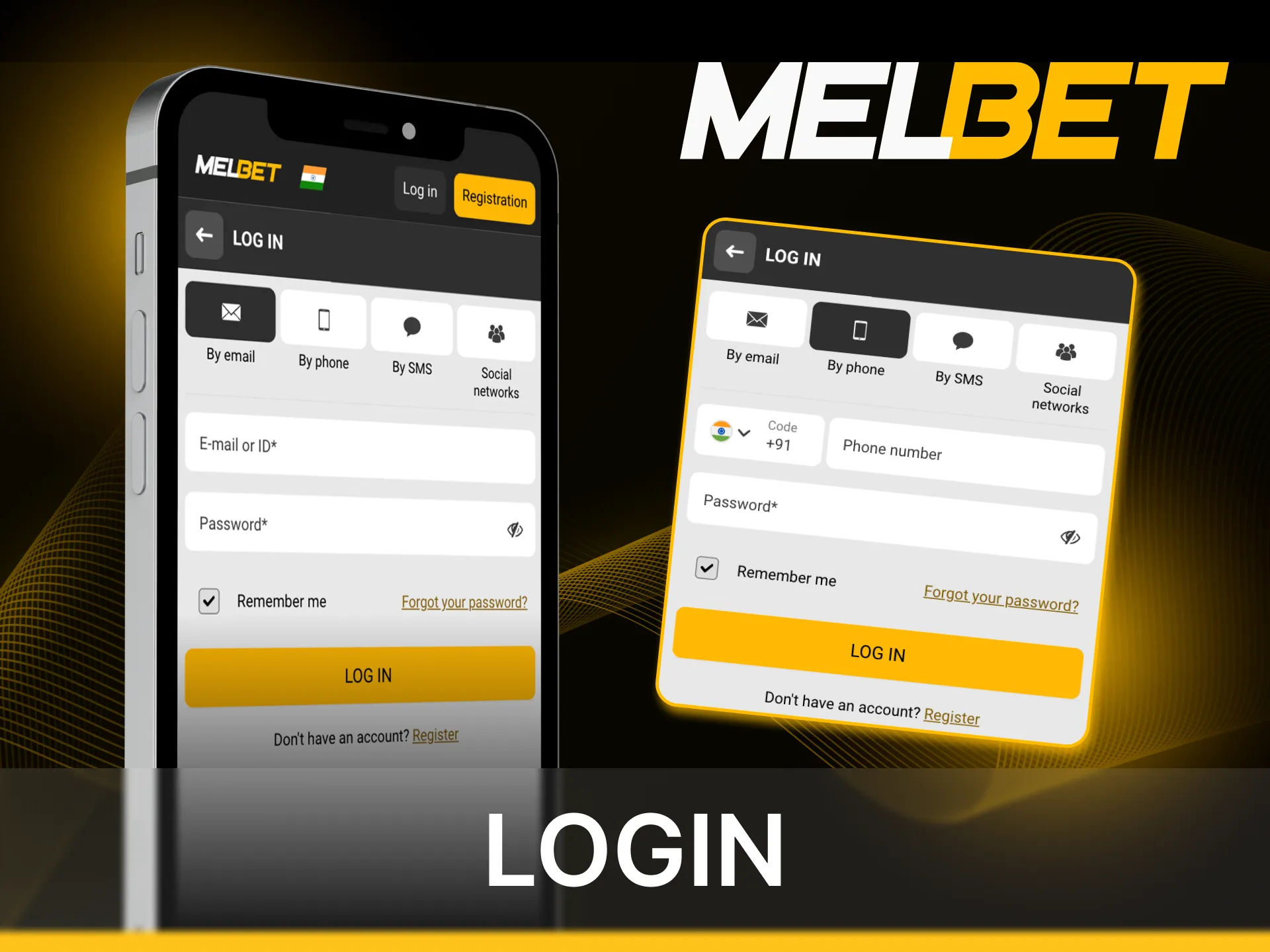 Login in the Melbet online casino to access all games and bets.