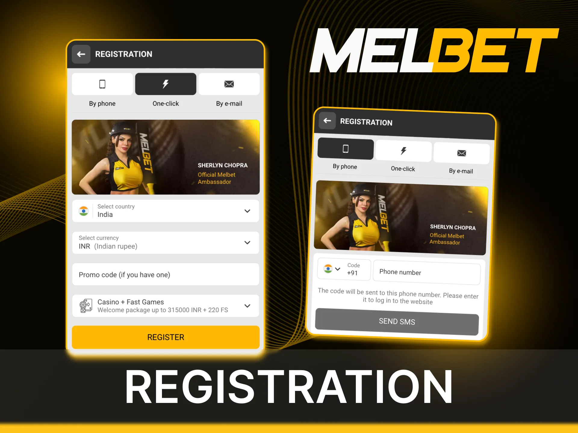 Register in a couple of clicks in the Melbet online casino.