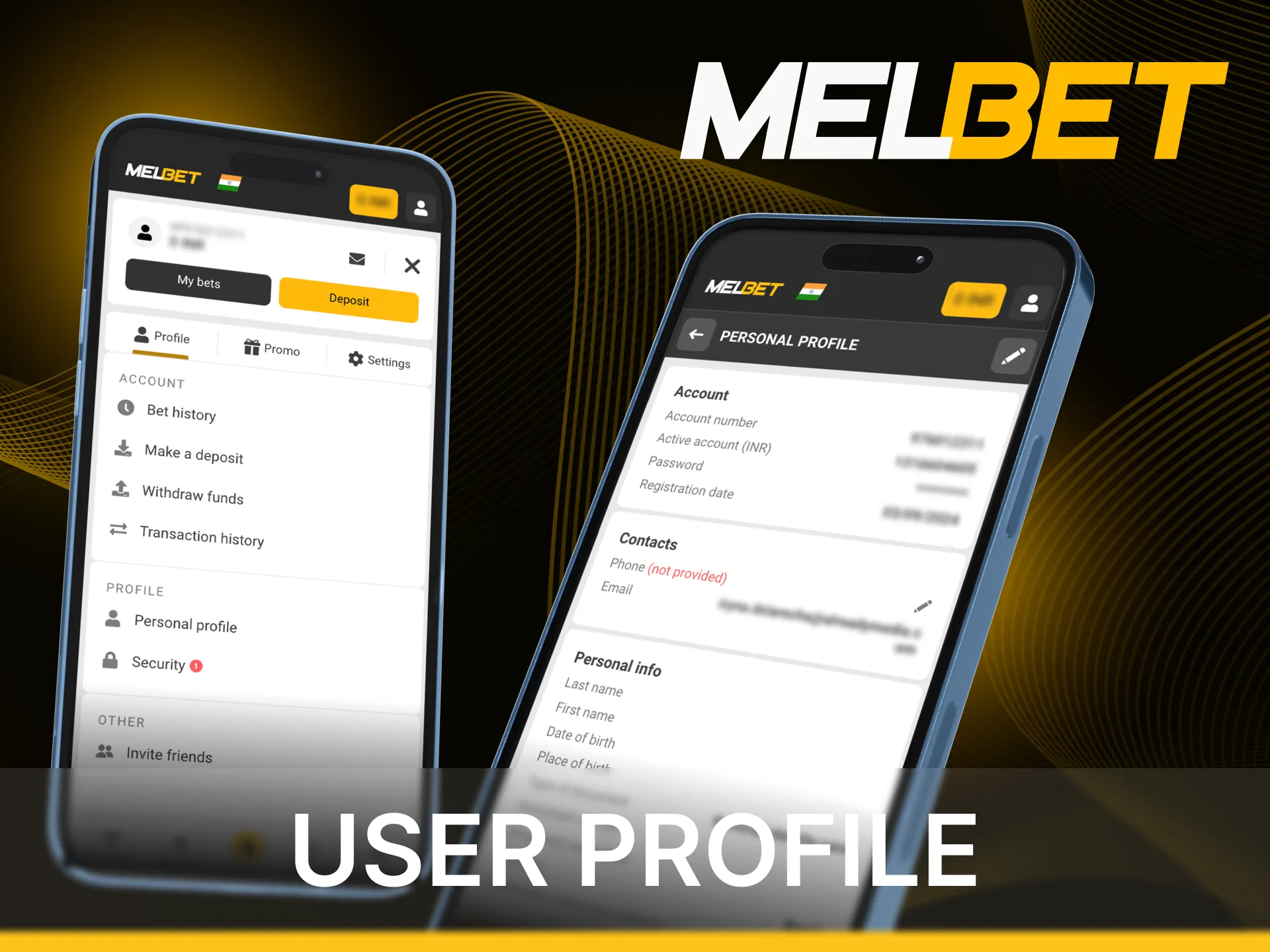 The mood is your user profile in the Melbet online casino application.