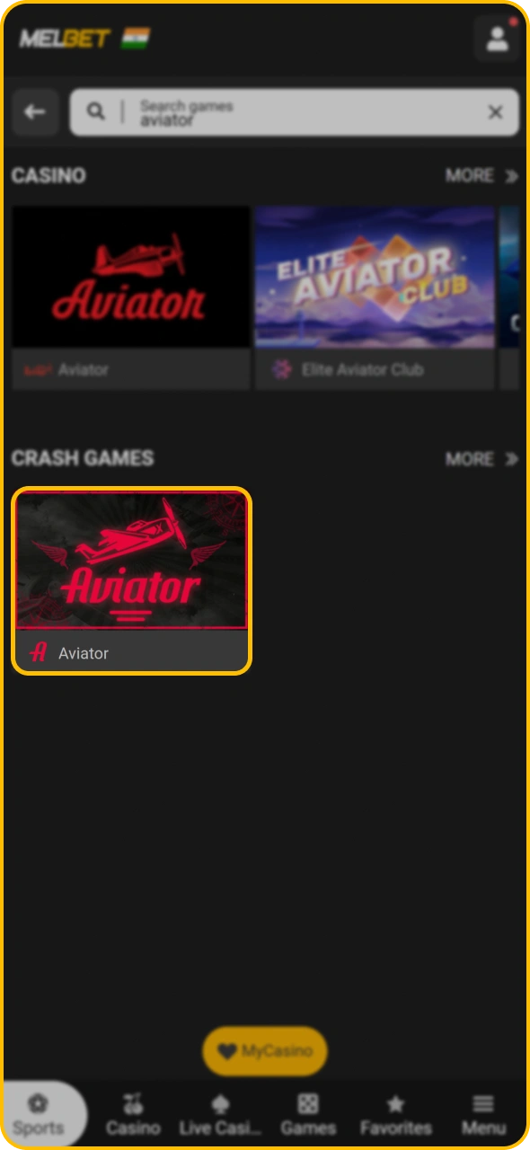 Find Aviator game and start playing at Melbet android app.