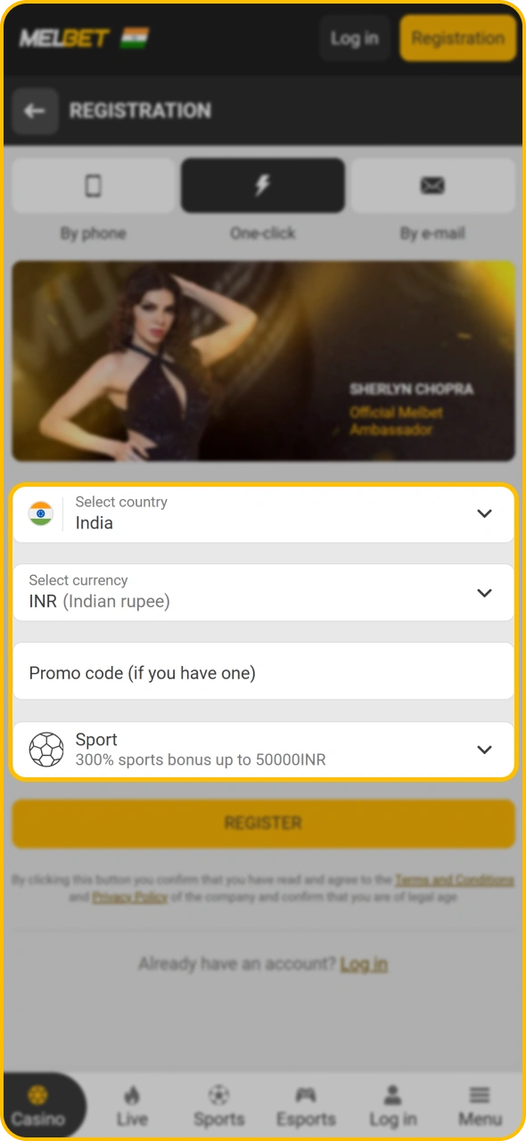 Register at Melbet to start cricket betting.