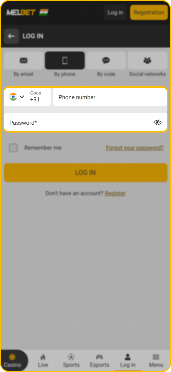 Login to start football betting at Melbet sports.